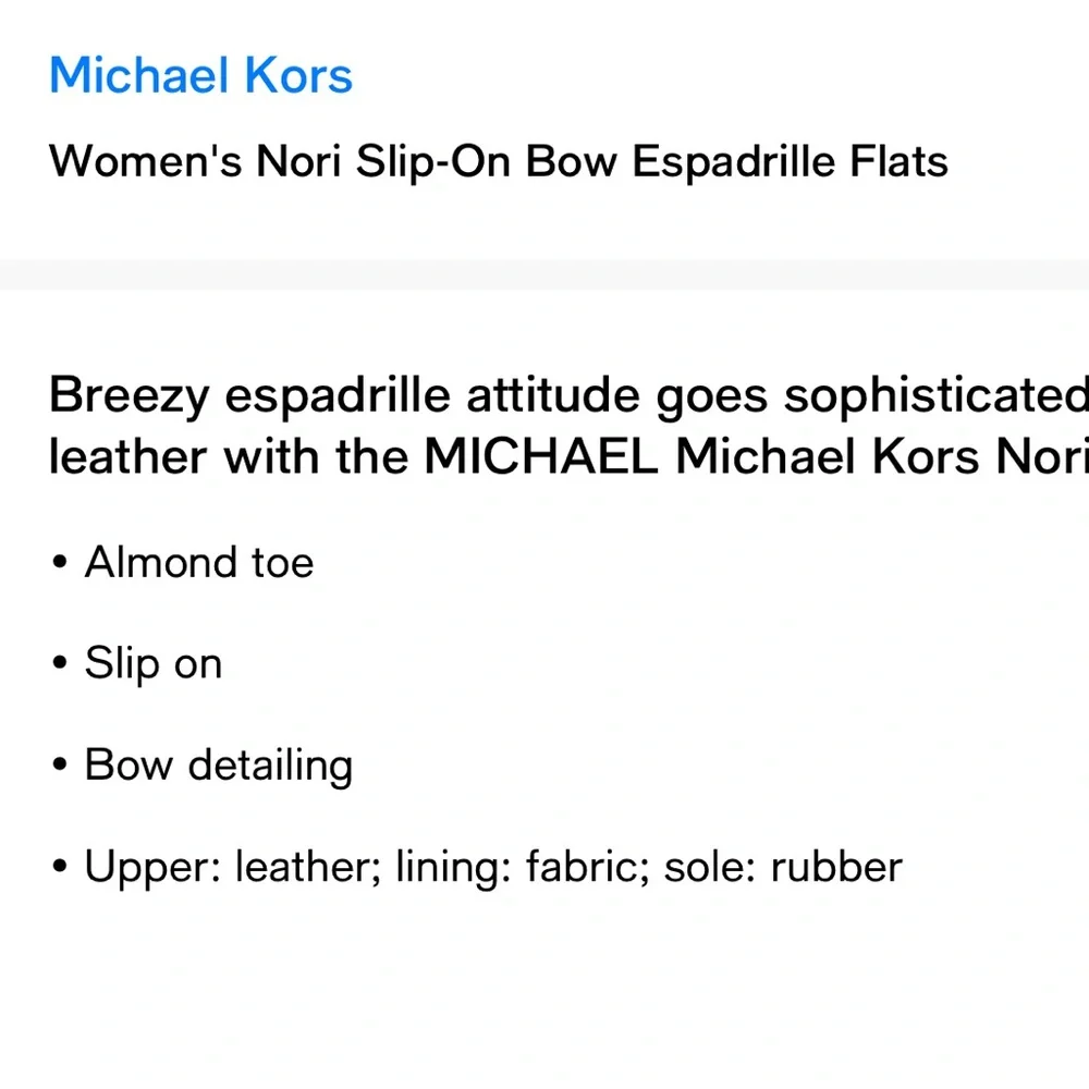 Michael Kors Women's Nori Slip-On Bow Espadrille Flats shoes
